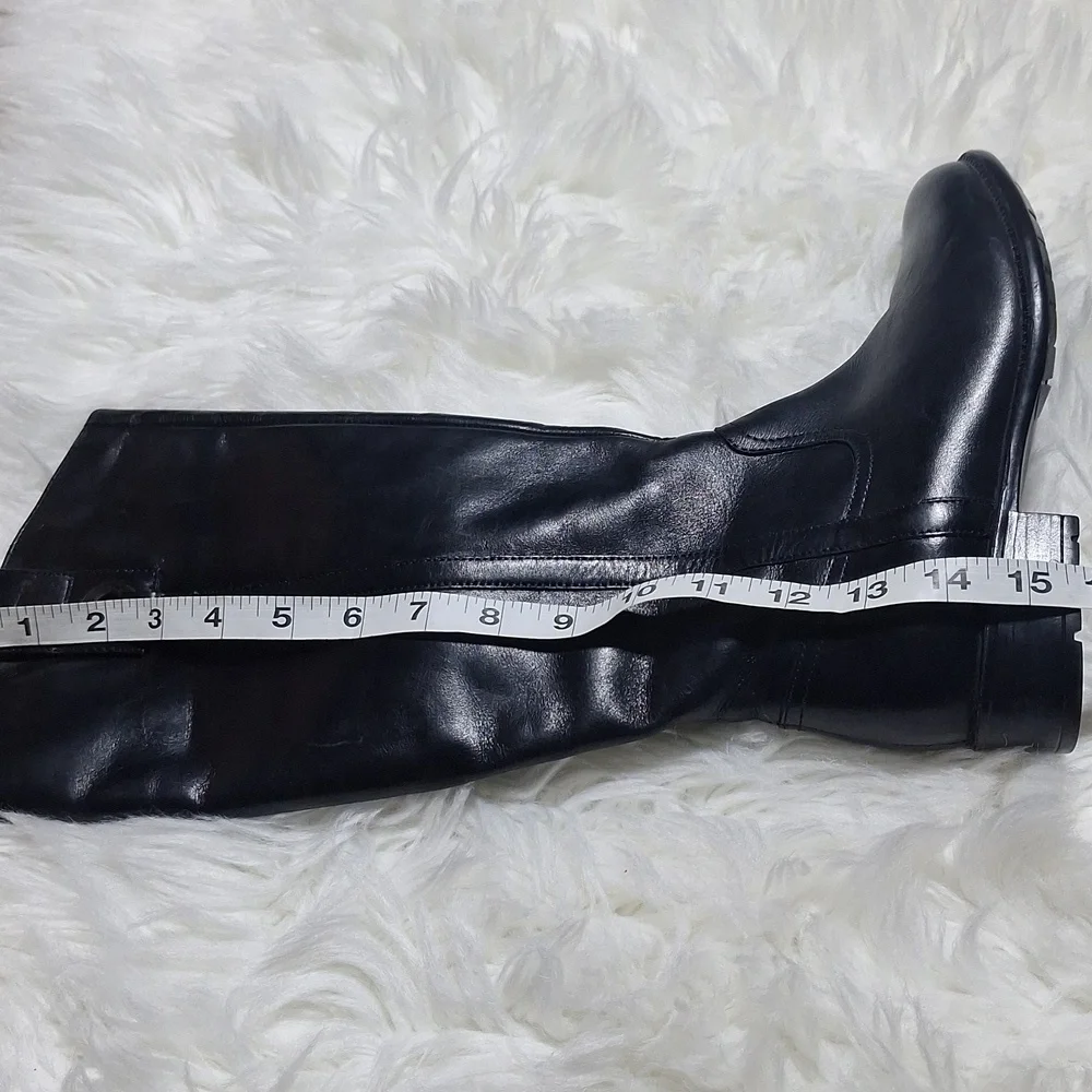 Black Clark's Size 5 Leather Boots Knee High